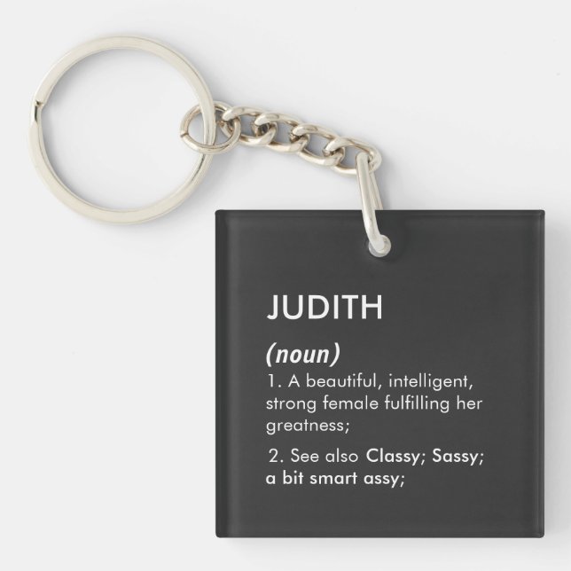 Porte-clefs Nom Judith, Nom modifiable, Nom personnalisé (Devant)