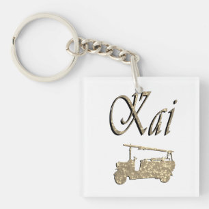 Porte-clefs Nom Kai avec camion de pompiers,