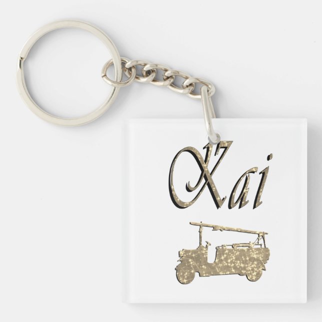 Porte-clefs Nom Kai avec camion de pompiers,   (Devant)