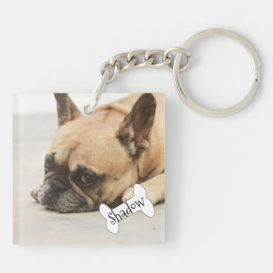 Porte-clefs Nom mignon de chiot de Frenchie de bouledogue