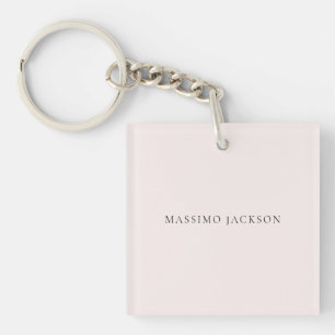 Porte-clefs Nom Minimaliste Moderne Simple Couleur Pastel