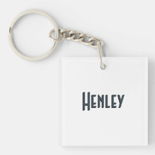 Porte-clefs Nom moderne minimaliste 3D gris charbon