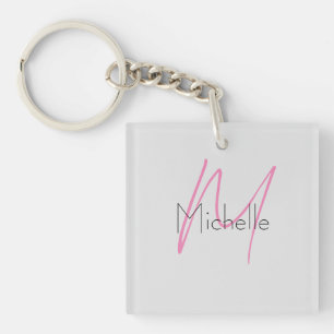 Porte-clefs Nom moderne minimaliste monogramme