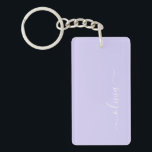 Porte-clefs Nom monogramme girly écriture moderne lavande viol<br><div class="desc">Nom monogramme simple écriture lavande violet porte-clés. C'est le cadeau idéal pour un anniversaire sweet 16,  un mariage,  une douche de mariée,  un anniversaire de mariage,  une baby shower ou une soirée enterrement de vie de jeune fille pour quelqu'un qui aime le luxe glamour et les styles chics.</div>