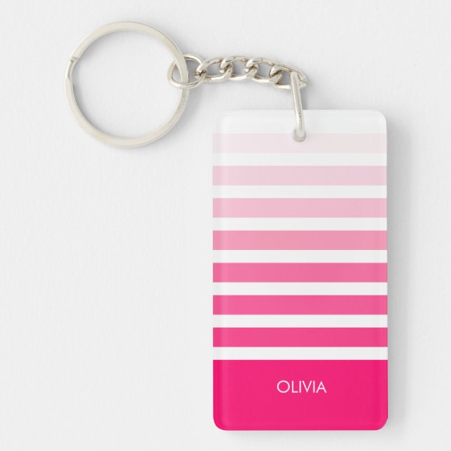 Porte-clefs Nom Ombre rose personnalisé (Devant)