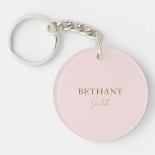 Porte-clefs Nom or rose pâle