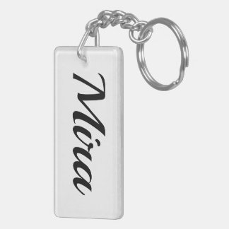 Porte-clefs nom personnalisable Mira noir blanc