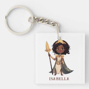 Porte-clefs Nom personnalisé African Little Knight Warrior