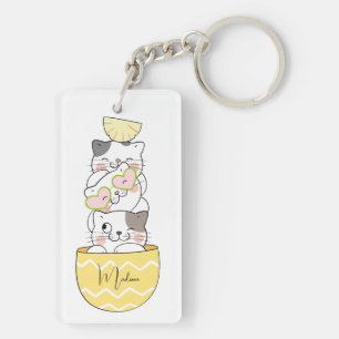 Porte-clefs Nom personnalisé Cute Kittens