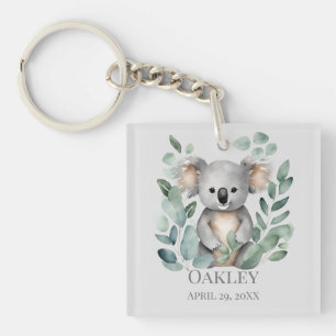 Porte-clefs Nom personnalisé Date de naissance Ours Koala