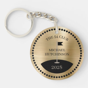 Porte-clefs Nom personnalisé de club de golf Année Or