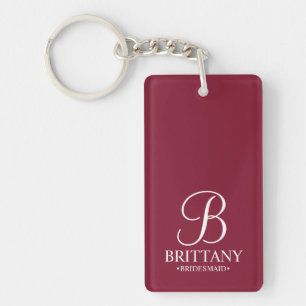 Porte-clefs Nom personnalisé de demoiselle d'honneur et monogr