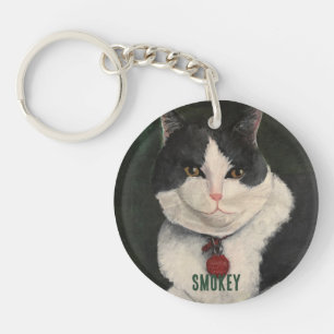 Porte-clefs Nom personnalisé de la photo de chat