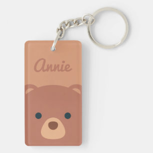 Porte-clefs Nom personnalisé de l'ours mignon Brown  Porte - 