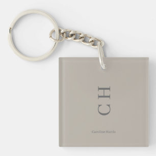Porte-clefs Nom personnalisé et initiales Chic Slipper Satin