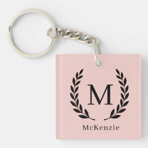Porte-clefs Nom personnalisé et photo de monogramme