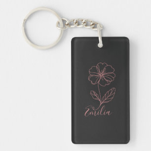 Porte-clefs Nom personnalisé Février primrose Fleur de naissan