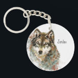 Porte-clefs Nom personnalisé Loup gris personnalisé<br><div class="desc">Si vous aimez Wolves ou quelqu'un que vous connaissez,  ce serait un cadeau parfait. Personnaliser avec leur nom,  surnom,  nom commercial ou autre</div>