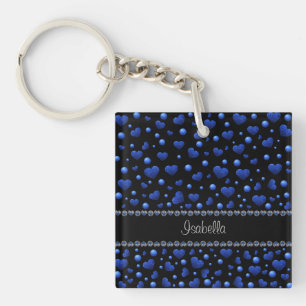 Porte-clefs Nom personnalisé, motif de parties scintillant coe