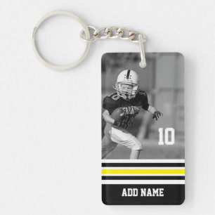 Porte-clefs Nom personnalisé Numéro photo Football Jersey Bl