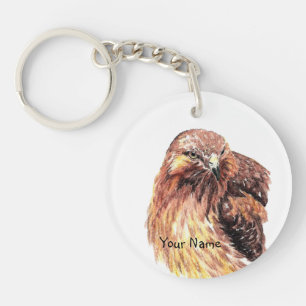Porte-clefs Nom personnalisé ou entreprise Red Tail Hawk, Bird