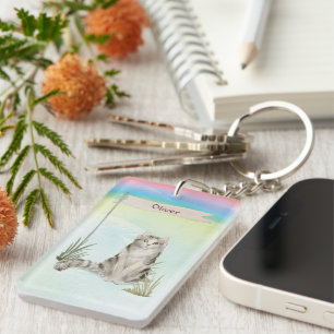 Porte-clefs Nom personnalisé Ragamuffin Animal de chat