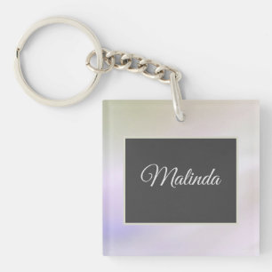 Porte-clefs Nom personnalisé Soft Mist Porte - clé acrylique
