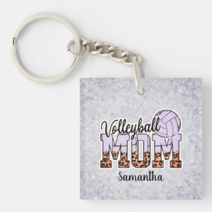 Porte-clefs Nom personnalisé Volleyball Maman Fête des mères