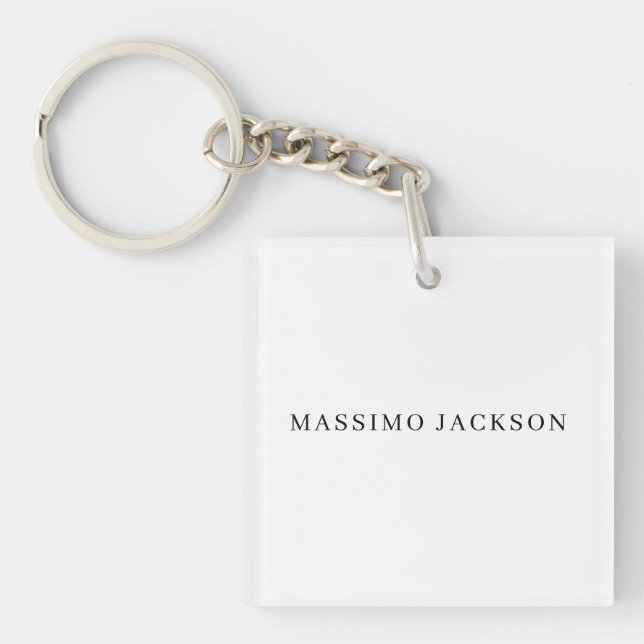 Porte-clefs Nom propre Décoratif Chic Simple Uni Noir Blanc (Devant)
