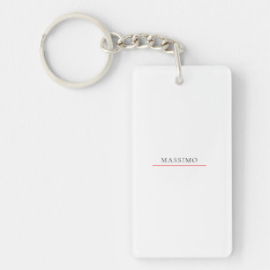 Porte-clefs Nom propre décoration chic simple uni noir blanc