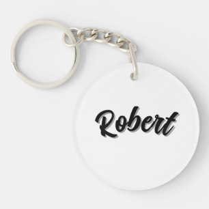 Porte-clefs Nom Robert Noir Avec Ombre Portée,