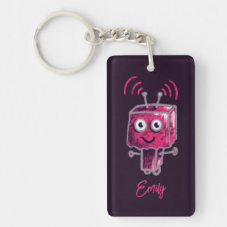 Porte-clefs Nom rose mignon de la brosse