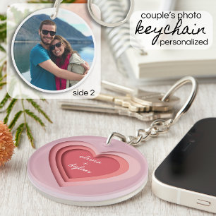 Porte-clefs Noms de couple personnalisés Photo