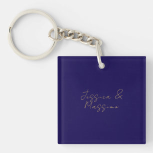 Porte-clefs Noms professionnels tendance minimalistes Bleu & O