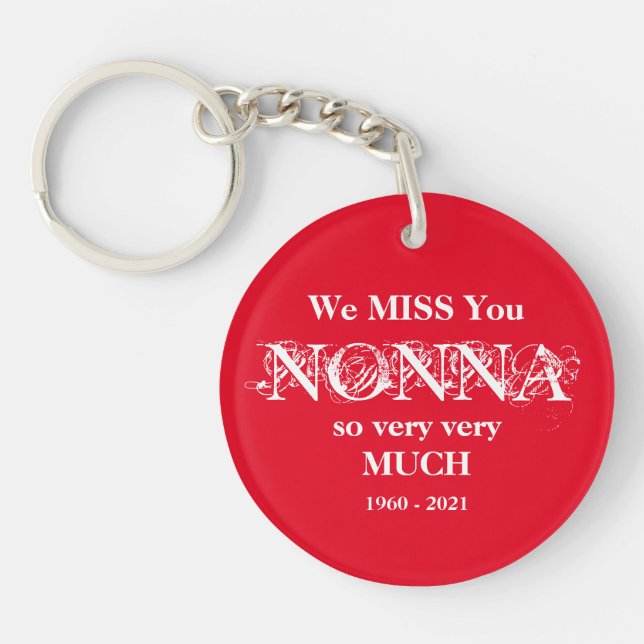 Porte-clefs Nonna In Loving Memory Noms de famille souvenir (Devant)