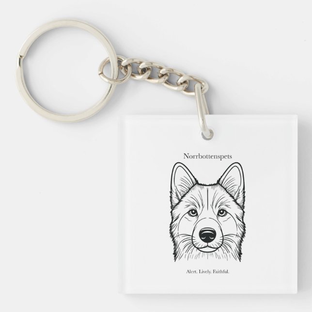Porte-clefs Norrbottenspets Portrait (Devant)