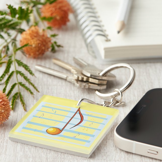 Porte-clefs Note de musique abstraite pastel partition (Créateur téléchargé)