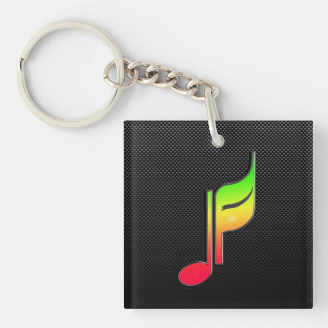 Porte-clefs Note lisse de musique (Devant)