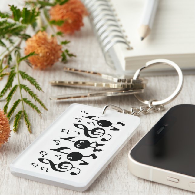 Porte-clefs Notes de musique de dessin (Devant droit)