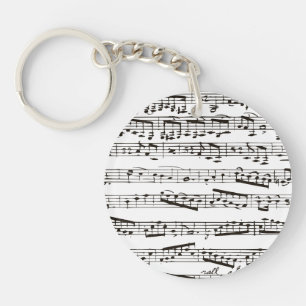 Porte-clefs Notes musicales noires et blanches