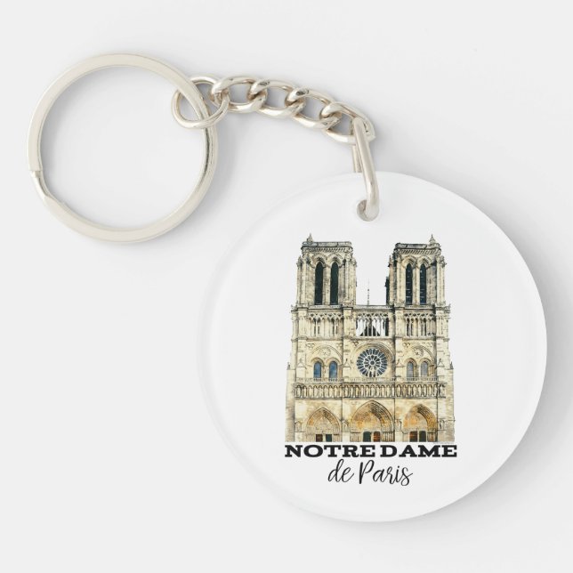 Porte-clefs Notre-Dame de Paris Souvenir France Cathédrale (Devant)