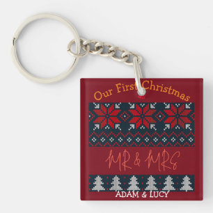 Porte-clefs Notre premier Noël, M. et Mme. /Couple nouvellemen