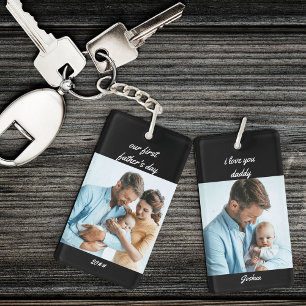 Porte-clefs Notre première fête des pères Nom et année Noir 2