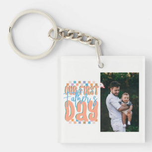 Porte-clefs Notre première fête des pères rétro photo personna