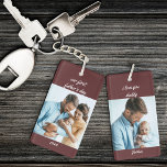 Porte-clefs Notre prénom de Fête des pères et l'année verte 2<br><div class="desc">Porte - clé photo pour la première fête des pères d'un nouveau papa. Le modèle photo est configuré pour ajouter 2 de vos photos préférées, qui sont imprimées de chaque côté, en format carré / instagram. Le libellé est entièrement modifiable et se lit actuellement "notre première fête des pères [année]...</div>