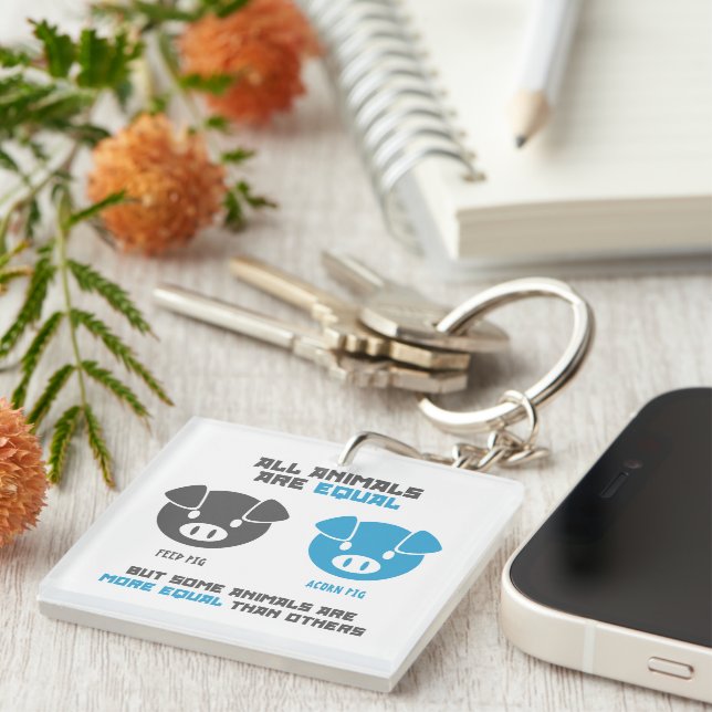 Porte-clefs Nourrir le cochon, gland  (Devant Droit)