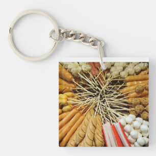 Porte-clefs nourriture de rue d'un marché asiatique