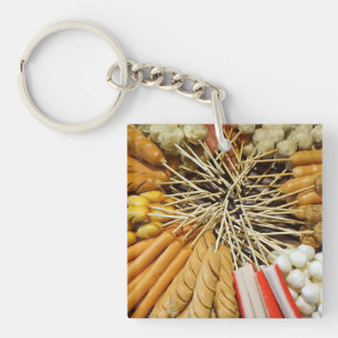 Porte-clefs nourriture de rue d'un marché asiatique