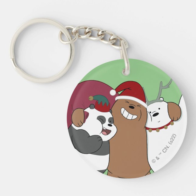 Porte-clefs Nous Ours Nus - Bonnes Fêtes (Devant)