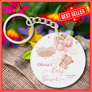 Porte-clefs Nous pouvons à peine attendre Fille rose Baby Show